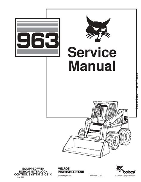 bobcat 963 skid steer service manual|bobcat manuals pdf.